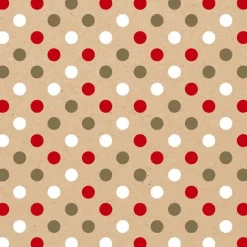 Clairefontaine - Papier cadeau kraft - 70 cm x 50 m - 60 g/m² - pois rouge/blanc/or