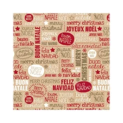 Clairefontaine - Papier cadeau kraft - 70 cm x 50 m - 70 g/m² - motif mots de Noël