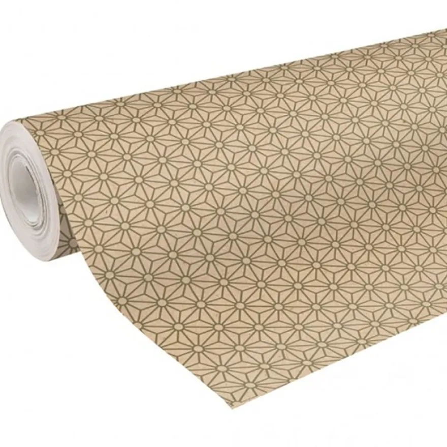 Clairefontaine - Papier cadeau kraft - 70 cm x 50 m - 70 g/m² - motif losanges or