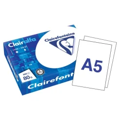 Clairefontaine - Papier ultra blanc - A5 (148 x 210 mm) - 80 g/m² - Ramette de 500 feuilles