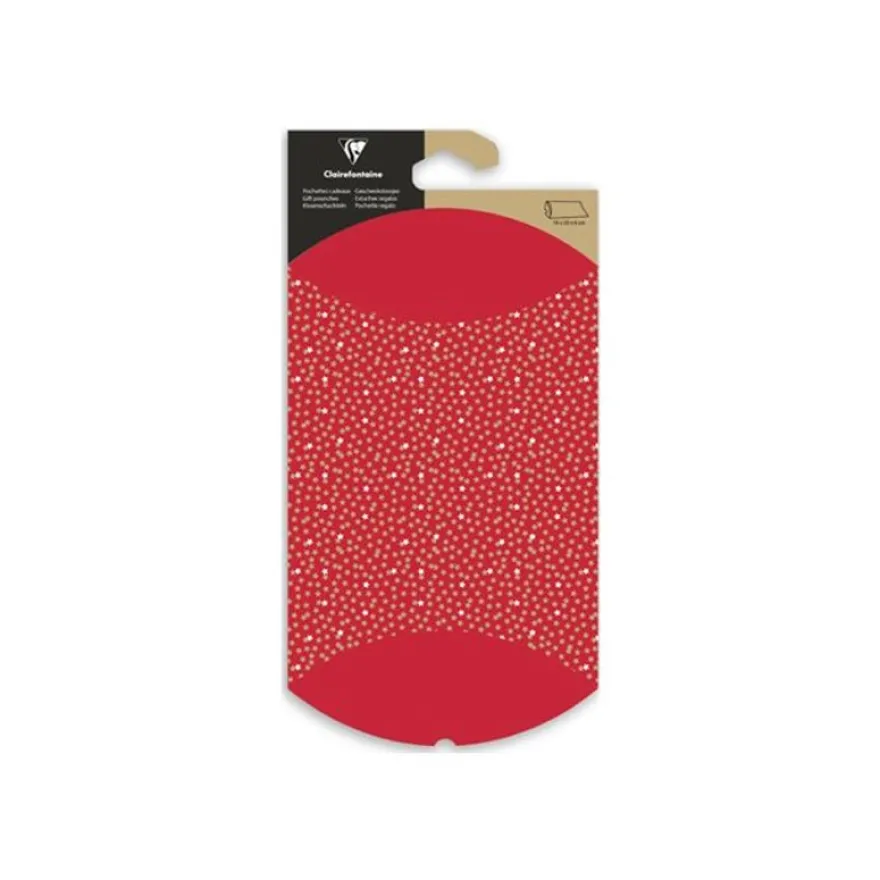 Clairefontaine - Pochette cadeau - 16 x 22 cm - étoiles rouges