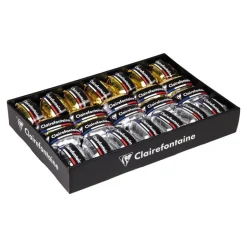 Clairefontaine - Ruban d'emballage cadeau - 0.7 cm x 10 m - métallique - or, argent