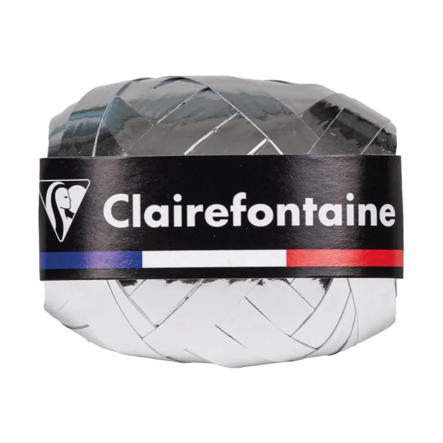 Clairefontaine - Ruban d'emballage cadeau - 0.7 cm x 10 m - métallique - or, argent
