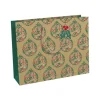 Clairefontaine - Sac cadeau kraft - holly rouge et vert - 37,3 cm x 11,8 cm x 27,5 cm