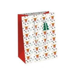 Clairefontaine - Sac cadeau - 21,5 cm x 10,2 cm x 25,3 cm - flocons blanc