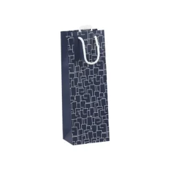 Clairefontaine - Sac cadeau spécial bouteille - men in blue - 12,7 cm x 9 cm x 35,5 cm