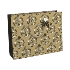 Clairefontaine - Sac cadeau kraft - holly noir et or - 37,3 cm x 11,8 cm x 27,5 cm