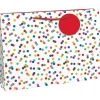 Clairefontaine - Sac cadeau à pois multicolore - 37,3 x 11,8 x 27,5 cm