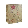 Clairefontaine - Sac cadeau kraft - étoiles multicolore - 26,5 cm x 14 cm x 33 cm