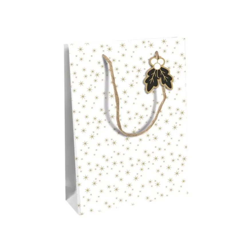 Clairefontaine - Sac cadeau kraft - holly noir et or - 26,5 cm x 14 cm x 33 cm