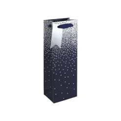 Clairefontaine - Sac cadeau spécial bouteille - pluies d'étoiles bleu - 12,7 cm x 9 cm x 35,5 cm