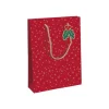Clairefontaine - Sac cadeau kraft - holly rouge et vert - 26,5 cm x 14 cm x 33 cm