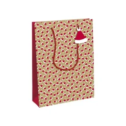 Clairefontaine - Sac cadeau kraft - pain d'épices blanc - 26,5 cm x 14 cm x 33 cm
