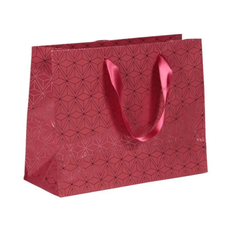 Clairefontaine - Sac cadeau shopping - 32 cm x 13 cm x 24,5 cm - rouge
