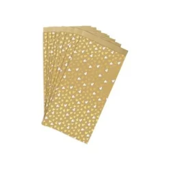 Clairefontaine - Sac d'expédition - 16 cm x 30 cm - cœur - or - pack de 50