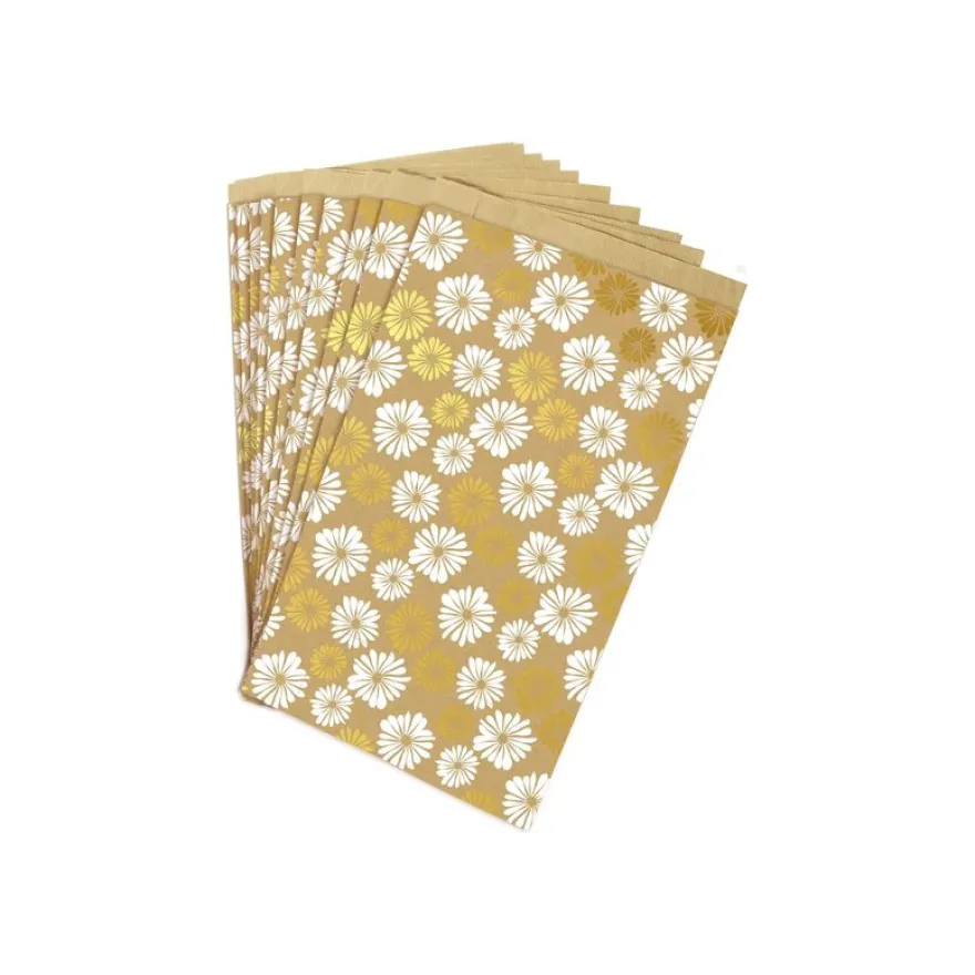 Clairefontaine - Sac d'expédition - 24 cm x 35 cm - fleur - or - pack de 50