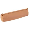 Clairefontaine - Trousse ronde - cuir naturel