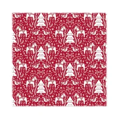 Clairefontaine Alliance - Papier cadeau - 70 cm x 50 m - 60 g/m² - motif sapins fond rouge