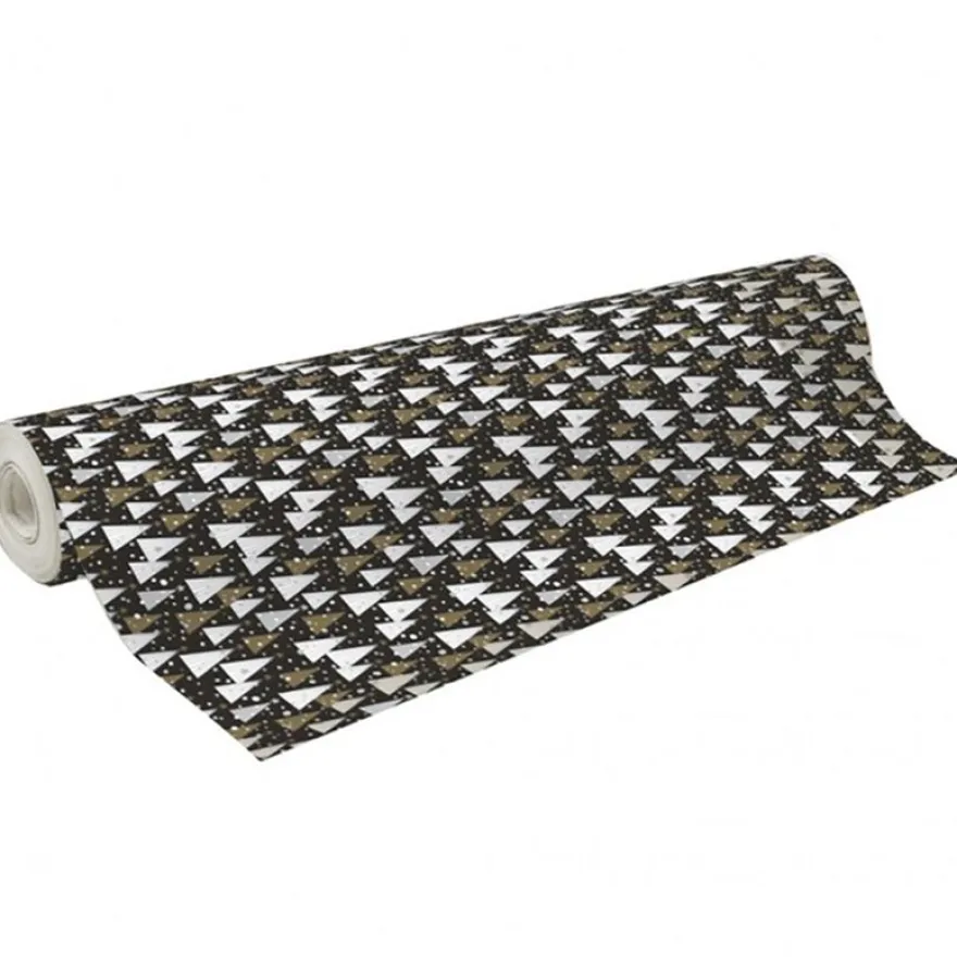 Clairefontaine Alliance - Papier cadeau - 70 cm x 50 m - 60 g/m² - motif sapins fond noir