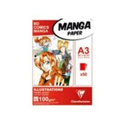 Clairefontaine BD Comics Manga illustrations - Bloc de dessin - A3 - 50 feuilles - 100 gr