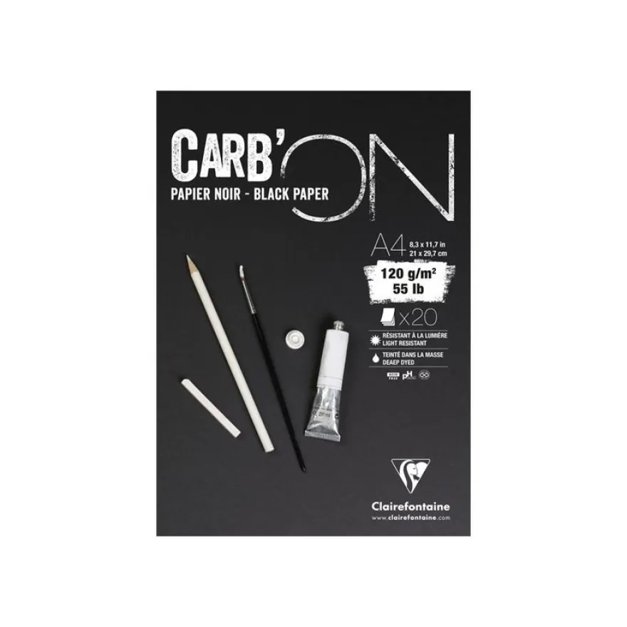 Clairefontaine CARB'ON - bloc encollé - A4 - 20 feuilles