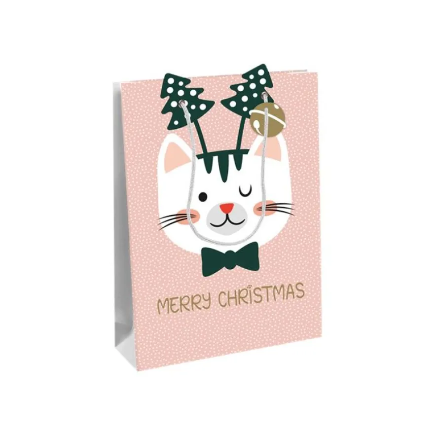 Clairefontaine Cat'Mas - Sac cadeau - 26,5 cm x 14 cm x 33 cm - rose