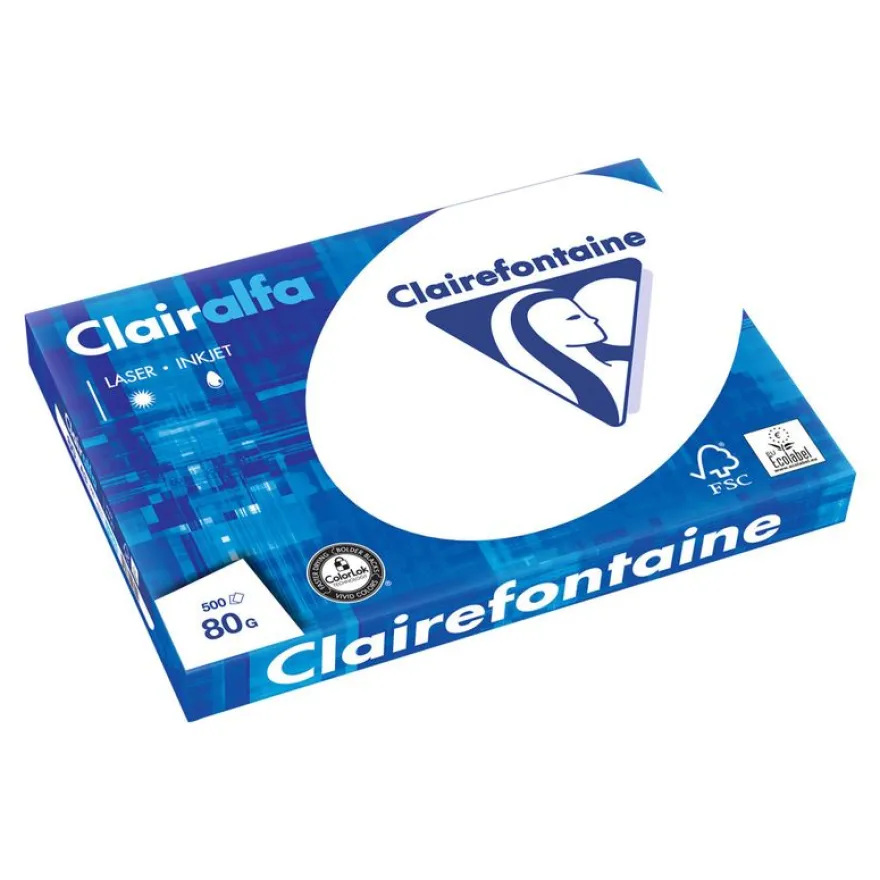 Clairefontaine CLAIRALFA - Papier blanc - A3 (297 x 420 mm) - 80 g/m² - Ramette de 500 feuilles