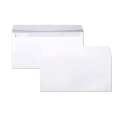 Clairefontaine Clairalfa - 250 Enveloppes DL 110 x 220 mm - 90 gr - sans fenêtre - blanc - bande adhésive