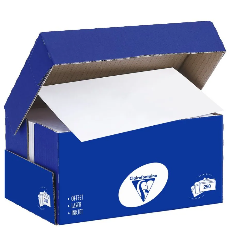 Clairefontaine Clairalfa - 250 Enveloppes DL 110 x 220 mm - 90 gr - sans fenêtre - blanc - bande adhésive