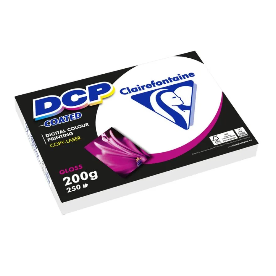 Clairefontaine DCP - Papier brillant - A4 (210 x 297 mm) - 200 g/m² - Ramette de 250 feuilles