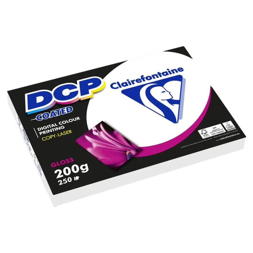 Clairefontaine DCP - Papier brillant - A3 (297 x 420 mm) - 200 g/m² - Ramette de 250 feuilles