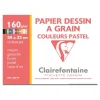 Clairefontaine Dessin à Grain - Pochette papier à dessin - 12 feuilles - 24 x 32 cm - 160 gr - blanc