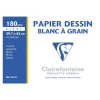 Clairefontaine Dessin à Grain - Pochette papier à dessin - 10 feuilles - A3 - 180 gr - blanc