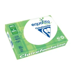 Clairefontaine Equality - Papier blanc - A4 (210 x 297 mm) - 80 g/m² - 50% recyclé - 2500 feuilles (carton de 5 ramettes)