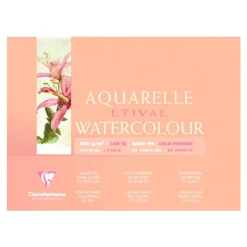 Clairefontaine Etival - Bloc de papier aquarelle - 25 feuilles 18 x 24 cm - 300 g/m²