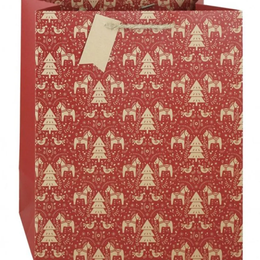 Clairefontaine Eurowrap - Sac cadeau - 26,5 cm x 14 cm x 33 cm - dalécarlie rouge