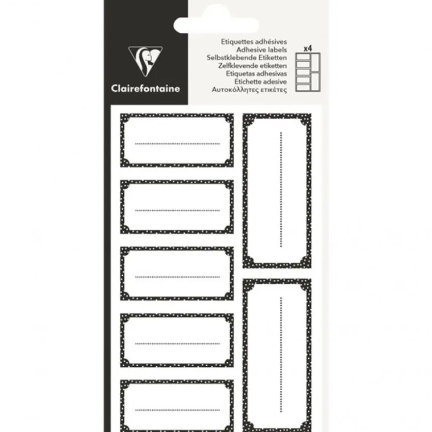 Clairefontaine Eurowrap Excellia - 28 Étiquettes cadeau - 8 x 16 cm - noir