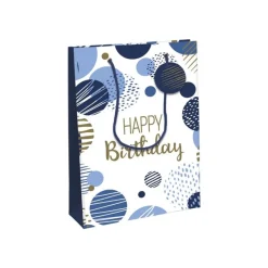 Clairefontaine Excellia - Sac cadeau - 26,5 x 14 x 33 cm - joyeux anniversaire - bleu