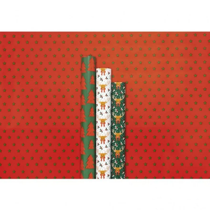 Clairefontaine Excellia Christmas - Papier cadeau - 70 cm x 2 m - flocons - différents modèles disponibles