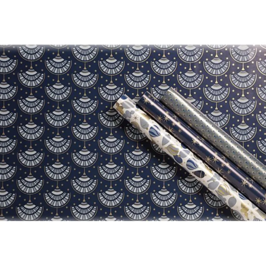 Clairefontaine Excellia Christmas - Papier cadeau - 70 cm x 2 m - différents modèles disponibles (nuit étoilée)