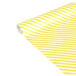 Clairefontaine Excellia Tiny Rolls - Papier cadeau rayures jaune - 35 cm x 5 m - 80 g/m²