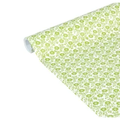 Clairefontaine Excellia Tiny Rolls - Papier cadeau fleurs vertes - 35 cm x 5 m - 80 g/m²