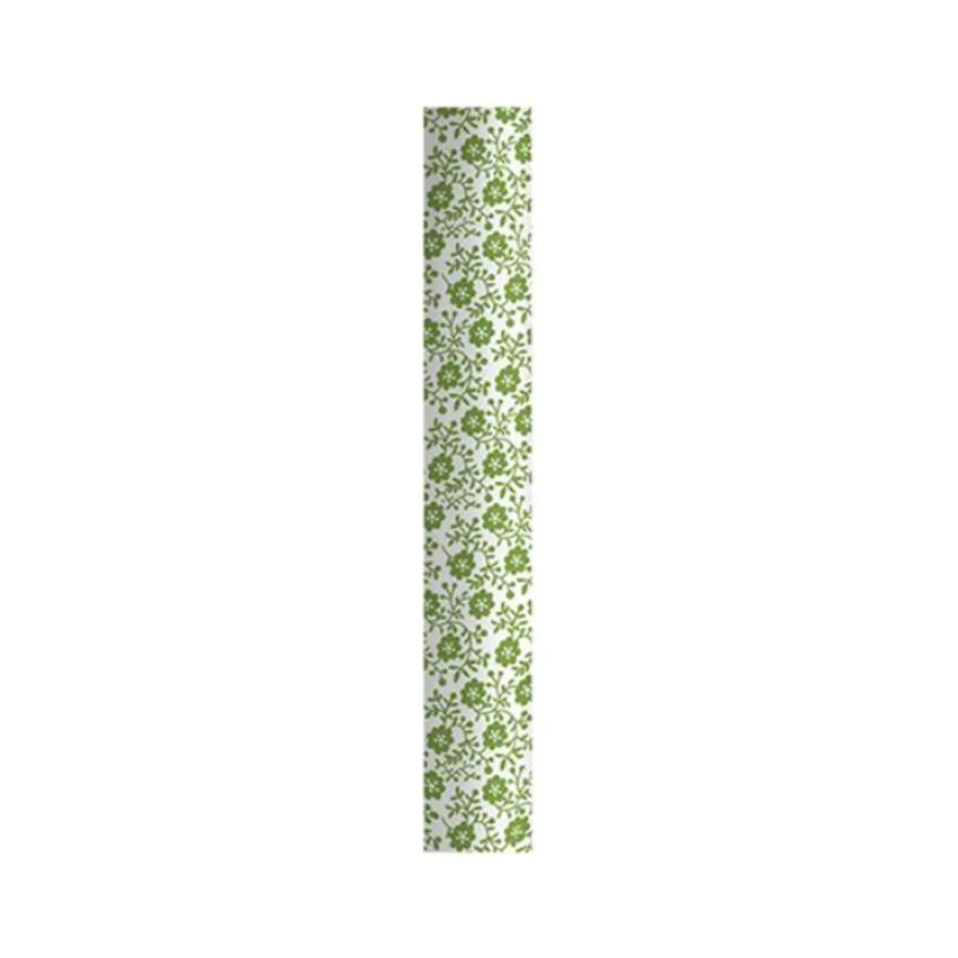 Clairefontaine Excellia Tiny Rolls - Papier cadeau fleurs vertes - 35 cm x 5 m - 80 g/m²
