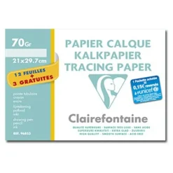 Clairefontaine Fine Arts - Pochette papier calque - 15 feuilles - A4 - 70 gr