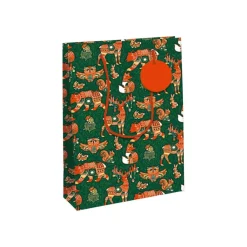 Clairefontaine Forest Rouge & Vert 72S - Sac cadeau - grand - 26.5 x 14 x 33 cm - vert