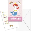 Clairefontaine Héros De Mon Enfance - 6 cartes d'invitation - 10,5 x 18 cm - rose