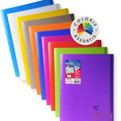 Clairefontaine Koverbook - Cahier polypro 24 x 32 cm - 140 pages - grands carreaux (Seyes) - disponible dans différentes couleurs