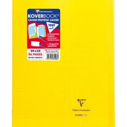 Clairefontaine Koverbook - Cahier polypro 24 x 32 cm - 96 pages - grands carreaux (Seyes) - disponible dans différentes couleurs