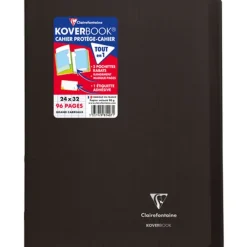 Clairefontaine Koverbook - Cahier polypro 24 x 32 cm - 96 pages - grands carreaux (Seyes) - disponible dans différentes couleurs