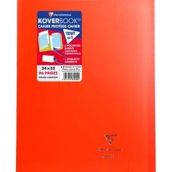 Clairefontaine Koverbook - Cahier polypro 24 x 32 cm - 96 pages - grands carreaux (Seyes) - disponible dans différentes couleurs